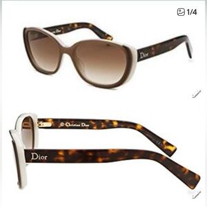 Dior Women's Tortoise Shell and Cream Sunglasses